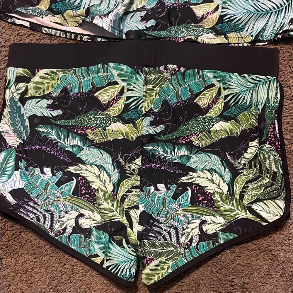 Torrid Tropical Leaf Print Tankini Top and Bottom - Picture 5 of 10